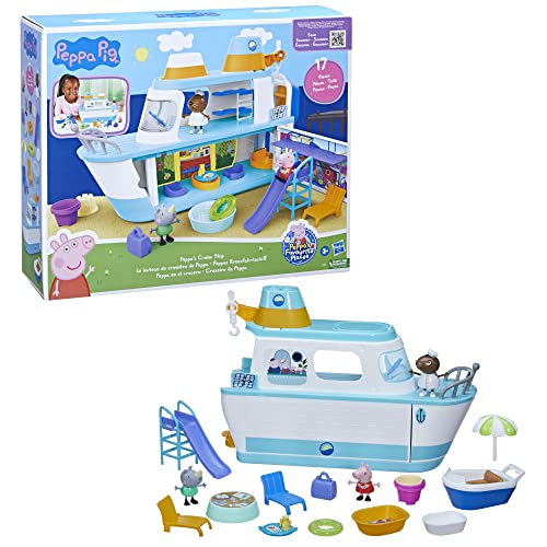 Peppa Pig Cruise Ship, Multilevel Playset with 17 Pieces, Preschool Toys for 3 Year Old Girls and Boys and Up