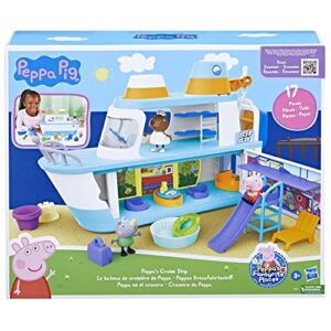 Peppa Pig Cruise Ship, Multilevel Playset with 17 Pieces, Preschool Toys for 3 Year Old Girls and Boys and Up