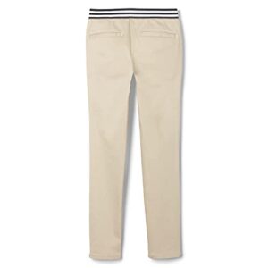 French Toast Girls' Little Pull On Skinny Fit Stretch Pants with Elastic Waist and Pockets, School Uniform for Kids, Khaki, 7