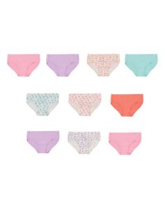 hanes baby girls toddler 10-pack pure comfort underwear, available in and hipster briefs, brief assorted - 10 pack, 2 3 us