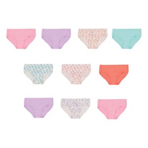 Hanes baby girls Toddler 10-pack Pure Comfort Underwear, Available in and Hipster Briefs, Brief Assorted - 10 Pack, 2 3 US