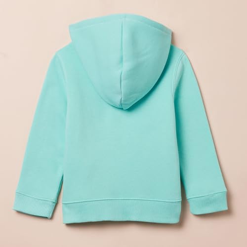 Amazon Essentials Girls' Fleece Zip-Up Hoodie Sweatshirt, Aqua Blue, Small