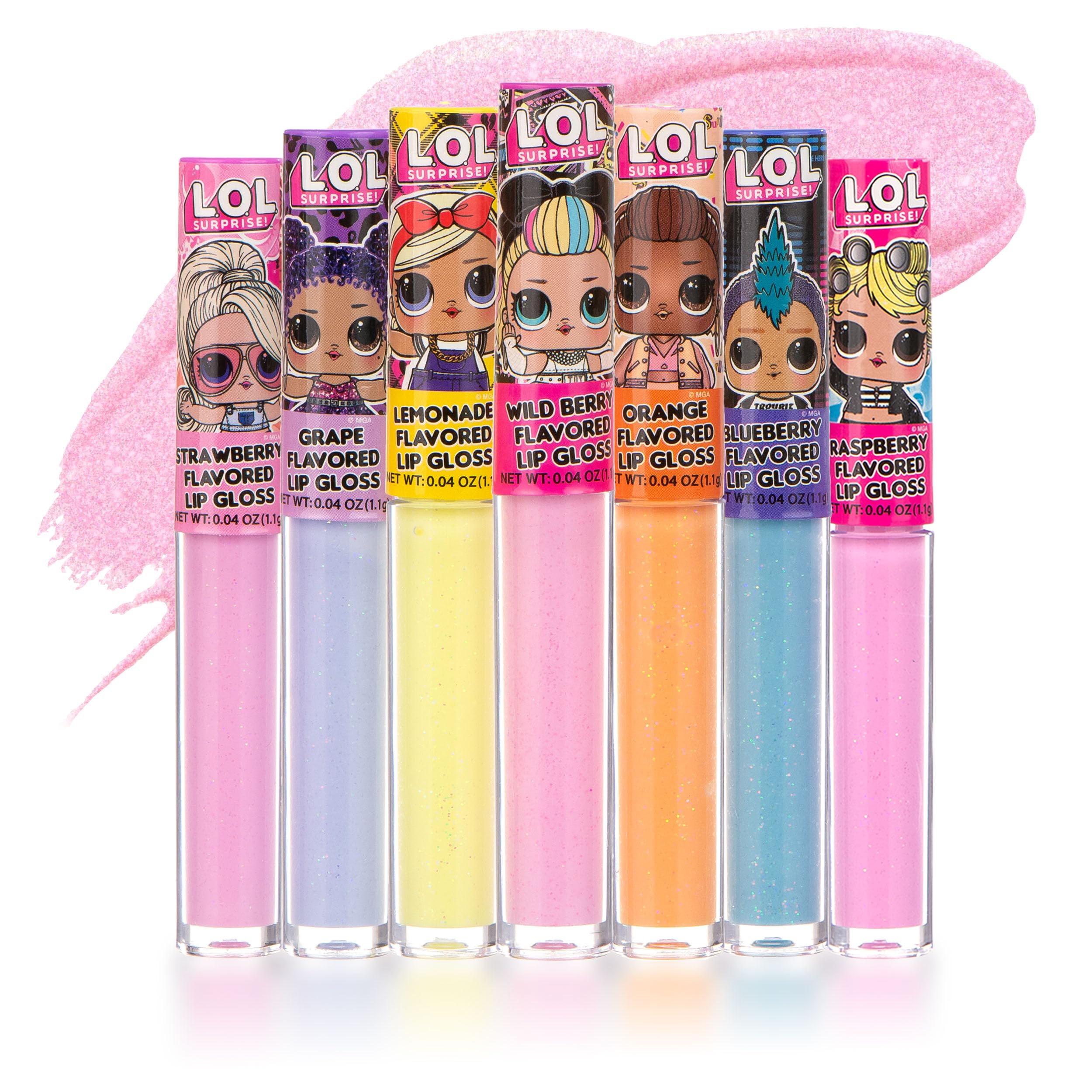 L.O.L Surprise 7-Pack Lip Gloss for Girls, Lol Lip Gloss