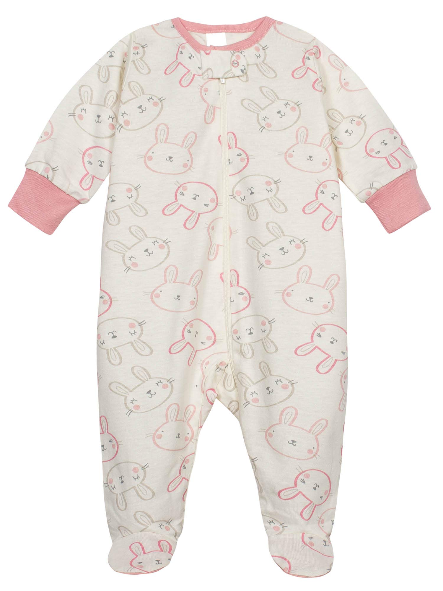 Onesies Brand Baby Girls' 4-Pack Sleep 'N Play Footies Multi Pack, Bunny Pink, 0-3 Months