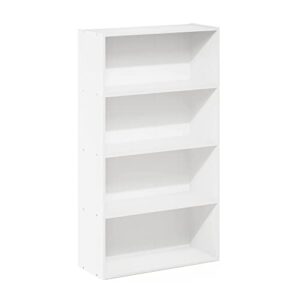 furinno pasir 4-tier bookcase/bookshelf/storage shelves, white
