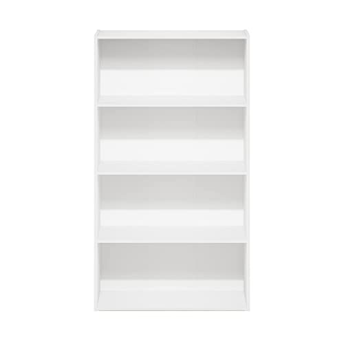 Furinno Pasir 4-Tier Bookcase/Bookshelf/Storage Shelves, White