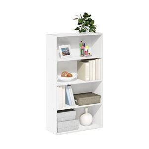 Furinno Pasir 4-Tier Bookcase/Bookshelf/Storage Shelves, White