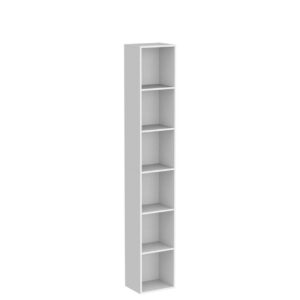 oneinmil Tall Narrow Bookshelf, 6-Tier Cube Display Rack, Modern Corner Bookshelf with Storage Space, Storage Cabinet for Home Office,White