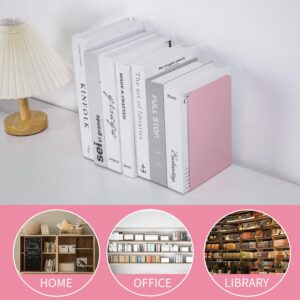 Metal Book Ends Book Ends Decorative Bookends Book Ends for Shelves Book Holder (Pink)