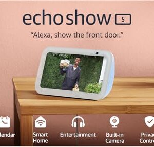 Amazon Echo Show 5 (3rd Gen, 2023 release) | Smart display with 2x the bass and clearer sound | Cloud Blue