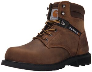 carhartt men's traditional welt 6" steel toe work boot construction, crazy horse brown oil tanned, 11