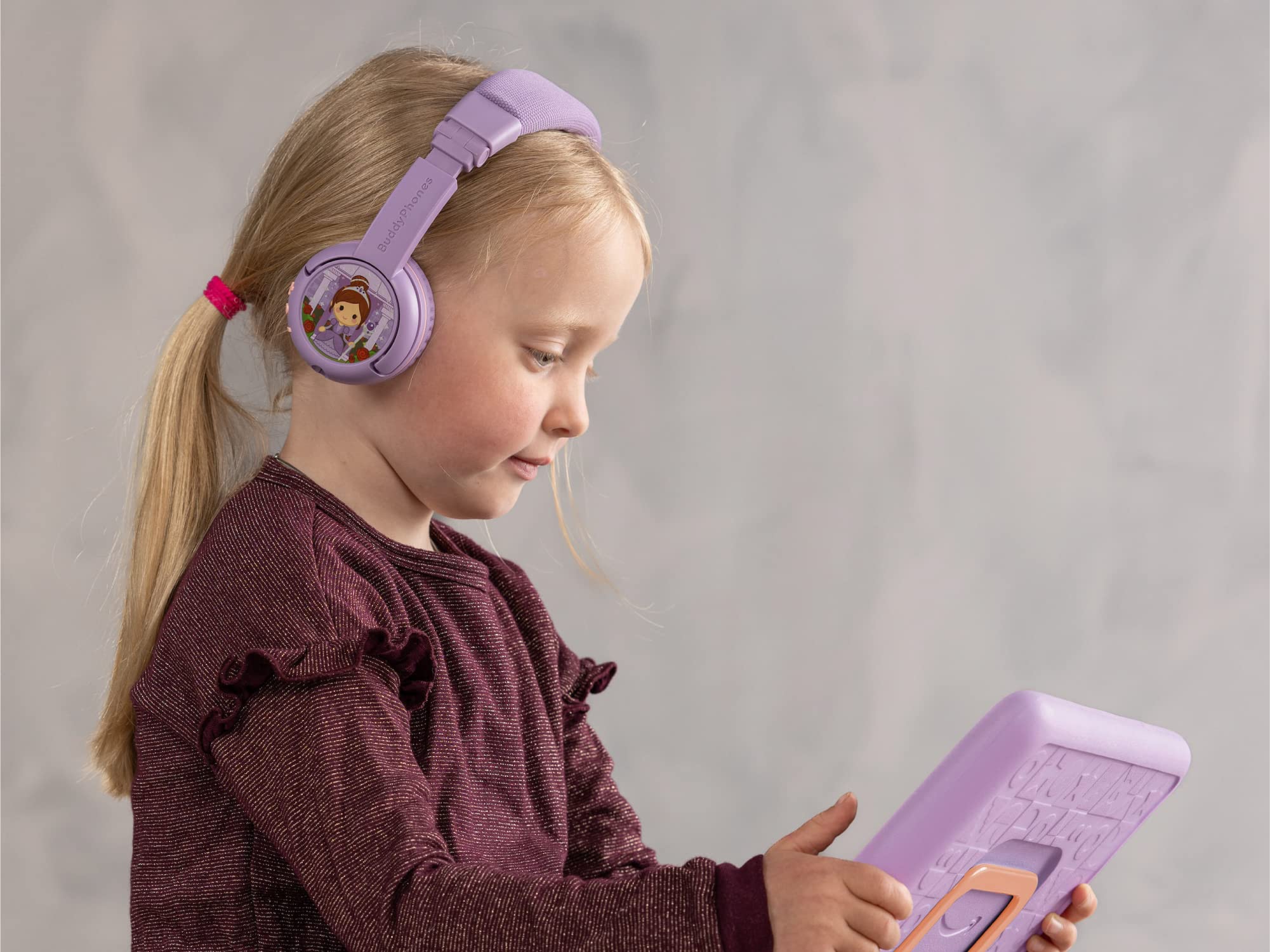 Made for Amazon Bluetooth Kids Headphones Age (3-7) | Purple