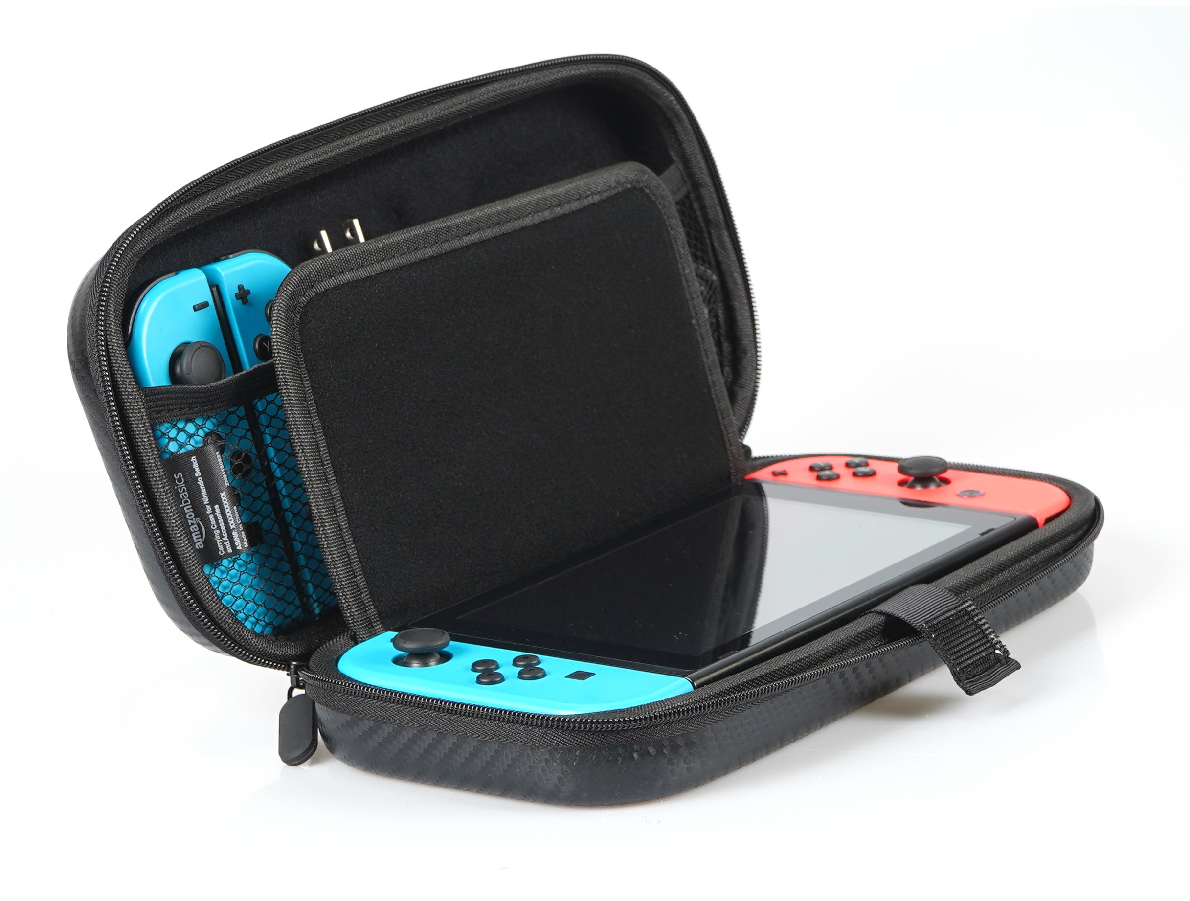 Amazon Basics Carrying Case for Nintendo Switch Console and Accessories - 10 x 2 x 5 Inches, Black