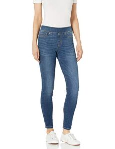 amazon essentials women's stretch pull-on jegging (available in plus size), medium blue, 10 long