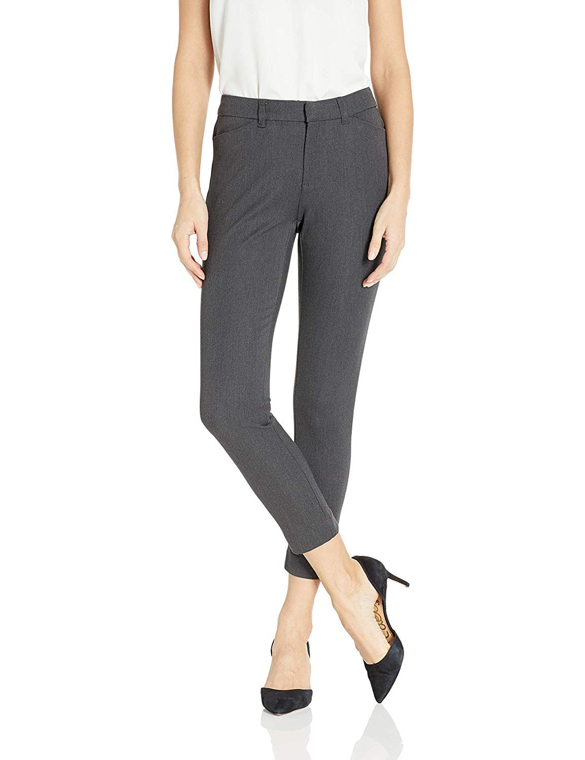 Amazon Essentials Women's Skinny Ankle Pant, Charcoal Heather, 0