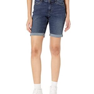 Amazon Essentials Women's 9" Denim Bermuda Shorts, Dark Denim, 0