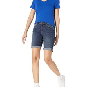 Amazon Essentials Women's 9" Denim Bermuda Shorts, Dark Denim, 0