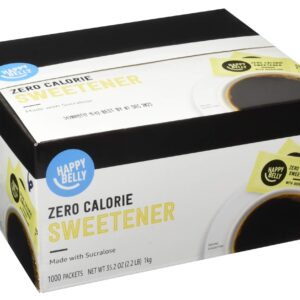 Amazon Brand - Happy Belly Zero Calorie Yellow Sucralose Sweetener Powder Packet, 1000 count (Previously Sugarly Sweet), 2.2 pound (Pack of 1)