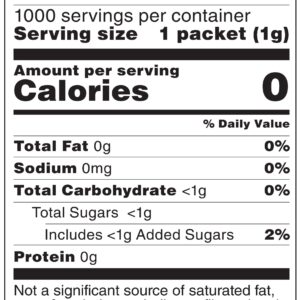 Amazon Brand - Happy Belly Zero Calorie Yellow Sucralose Sweetener Powder Packet, 1000 count (Previously Sugarly Sweet), 2.2 pound (Pack of 1)