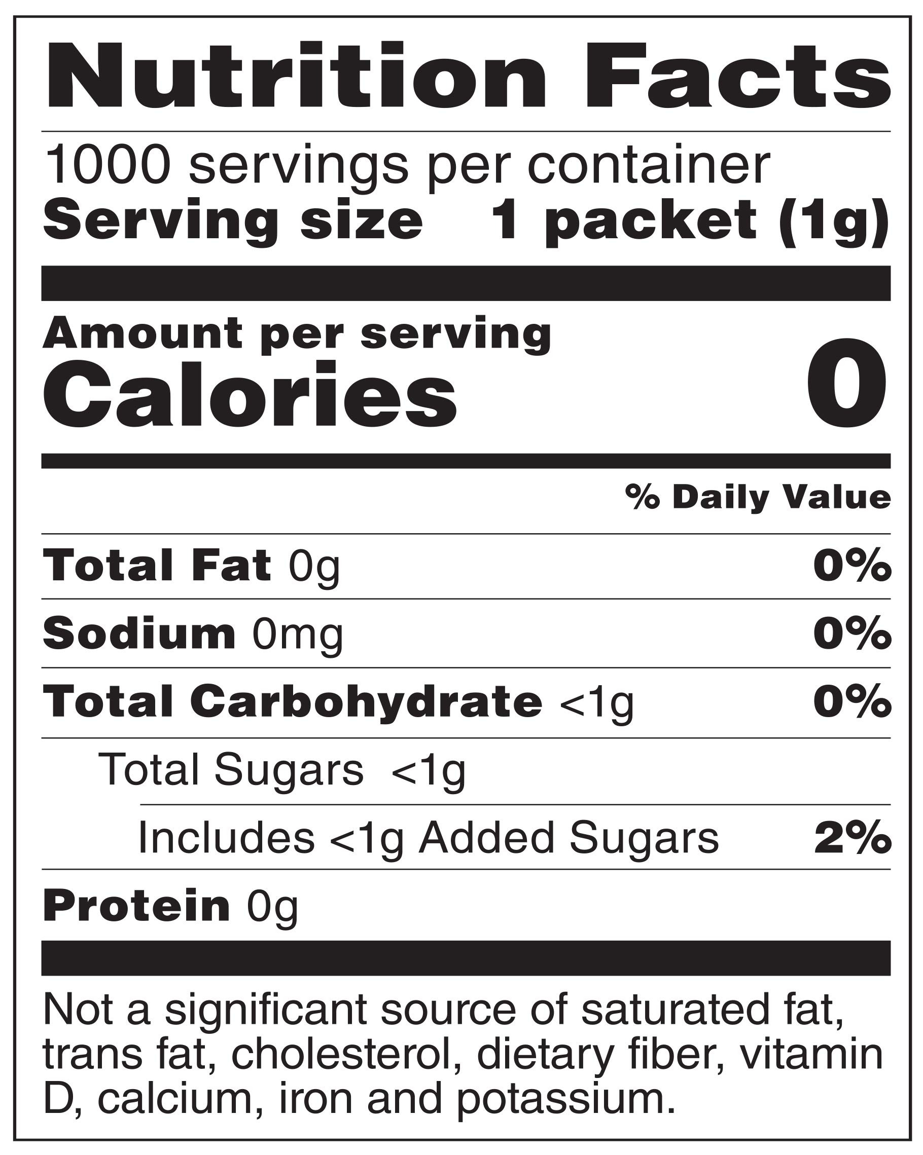 Amazon Brand - Happy Belly Zero Calorie Yellow Sucralose Sweetener Powder Packet, 1000 count (Previously Sugarly Sweet), 2.2 pound (Pack of 1)