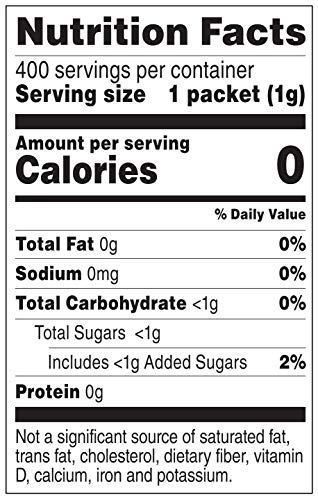 Amazon Brand - Happy Belly Zero Calorie Yellow Sucralose Sweetener Powder, 400 Packets, 14.1 ounce (Pack of 1)