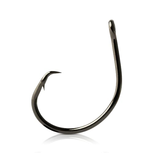 Mustad Demon Offset Circle, 4X Strong - Black Nickel-Size 10/0 - Pack of 5