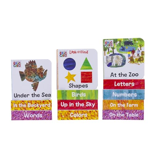 World of Eric Carle, My First Library 12 Board Book Set - First Words, Alphabet, Numbers, and More! Baby Books - PI Kids