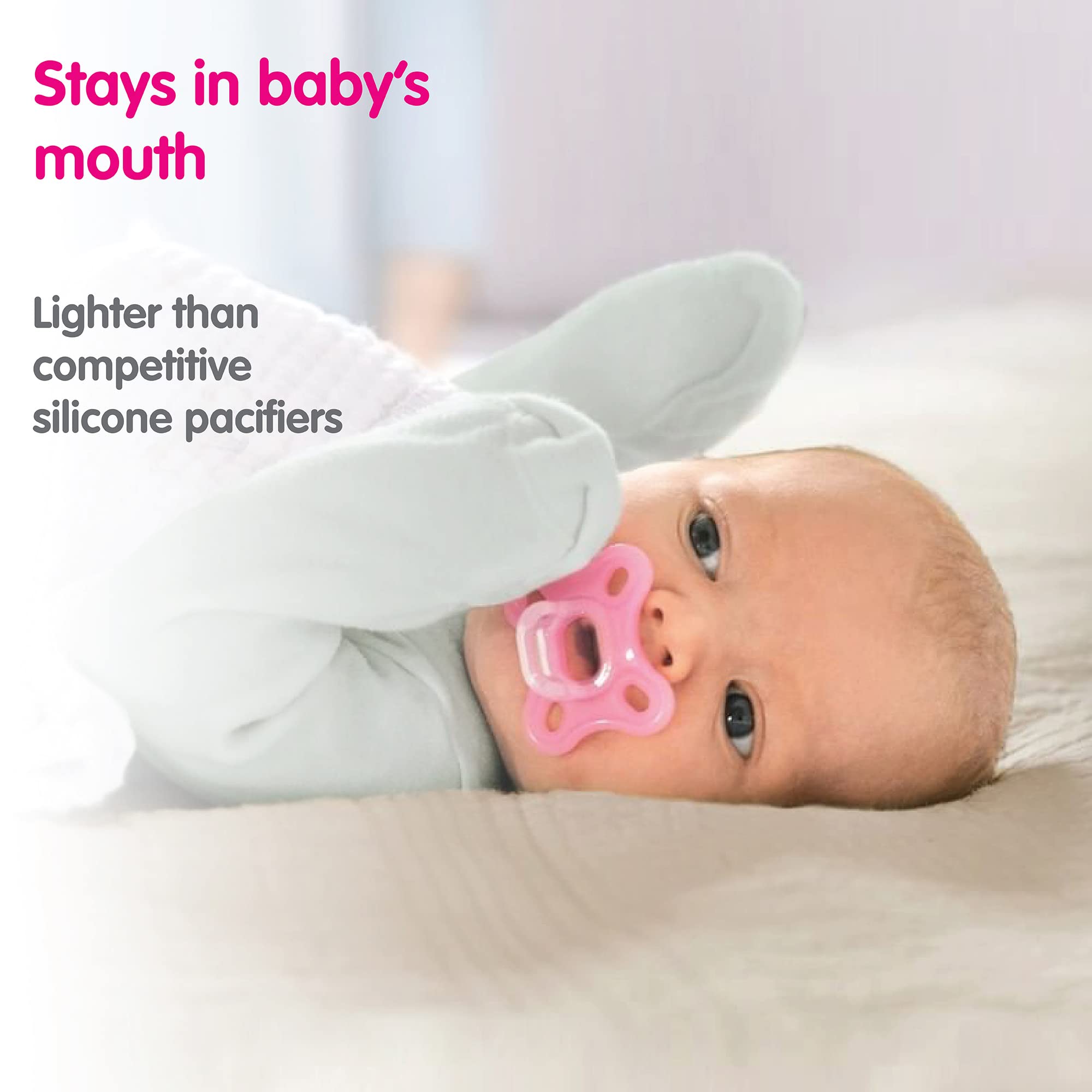 MAM Comfort Baby Pacifier, 100% Lightweight Silicone, 0-3 Months, Baby Boy (Pack of 4)