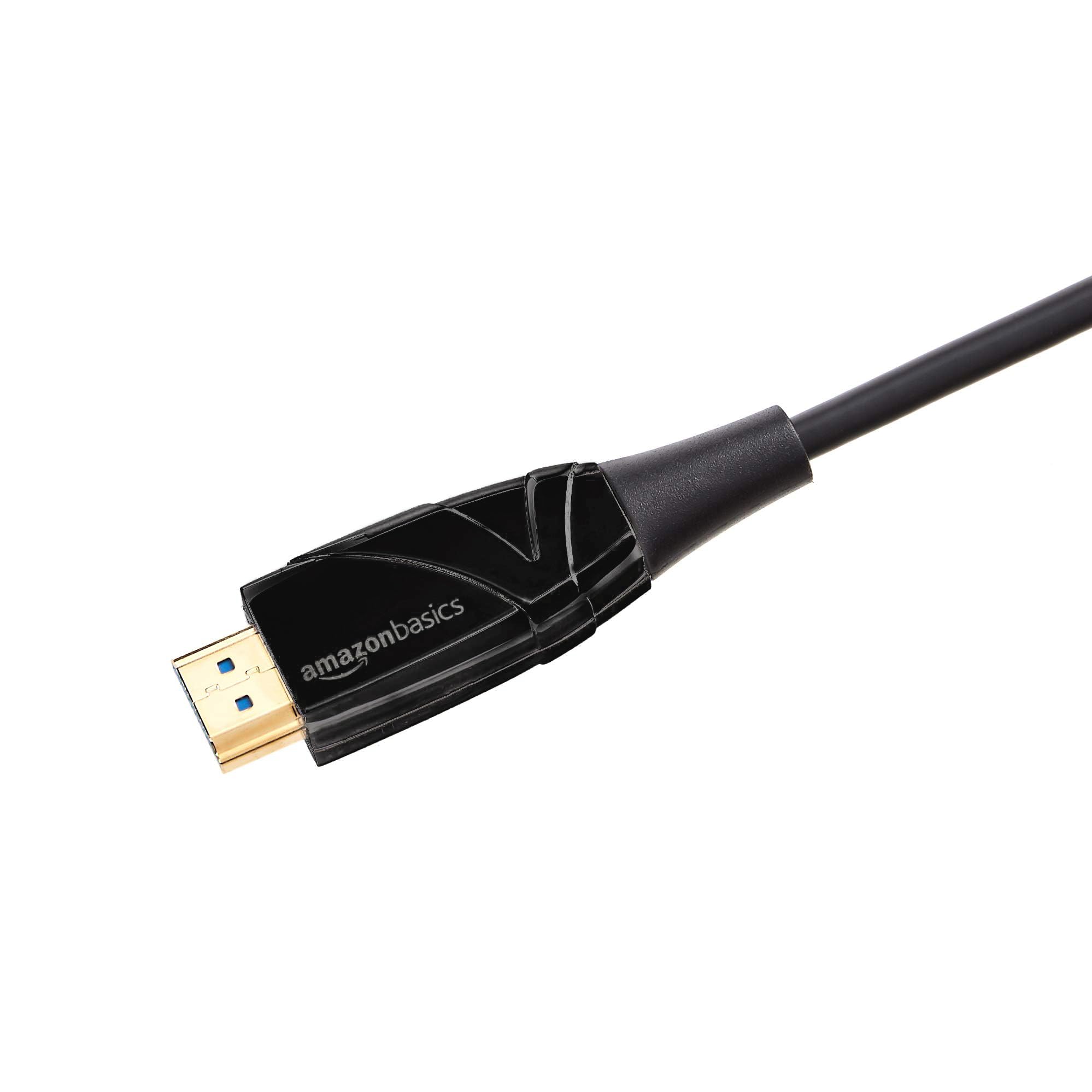 Amazon Basics HDMI Fiber Optic Cable, 18Gbps High-Speed, 4K@60Hz, 2160p, 48-Bit Color, Ethernet Ready, 30 Foot, Black