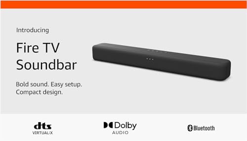 Amazon Fire TV Soundbar, 2.0 speaker with DTS Virtual:X and Dolby Audio, Bluetooth connectivity