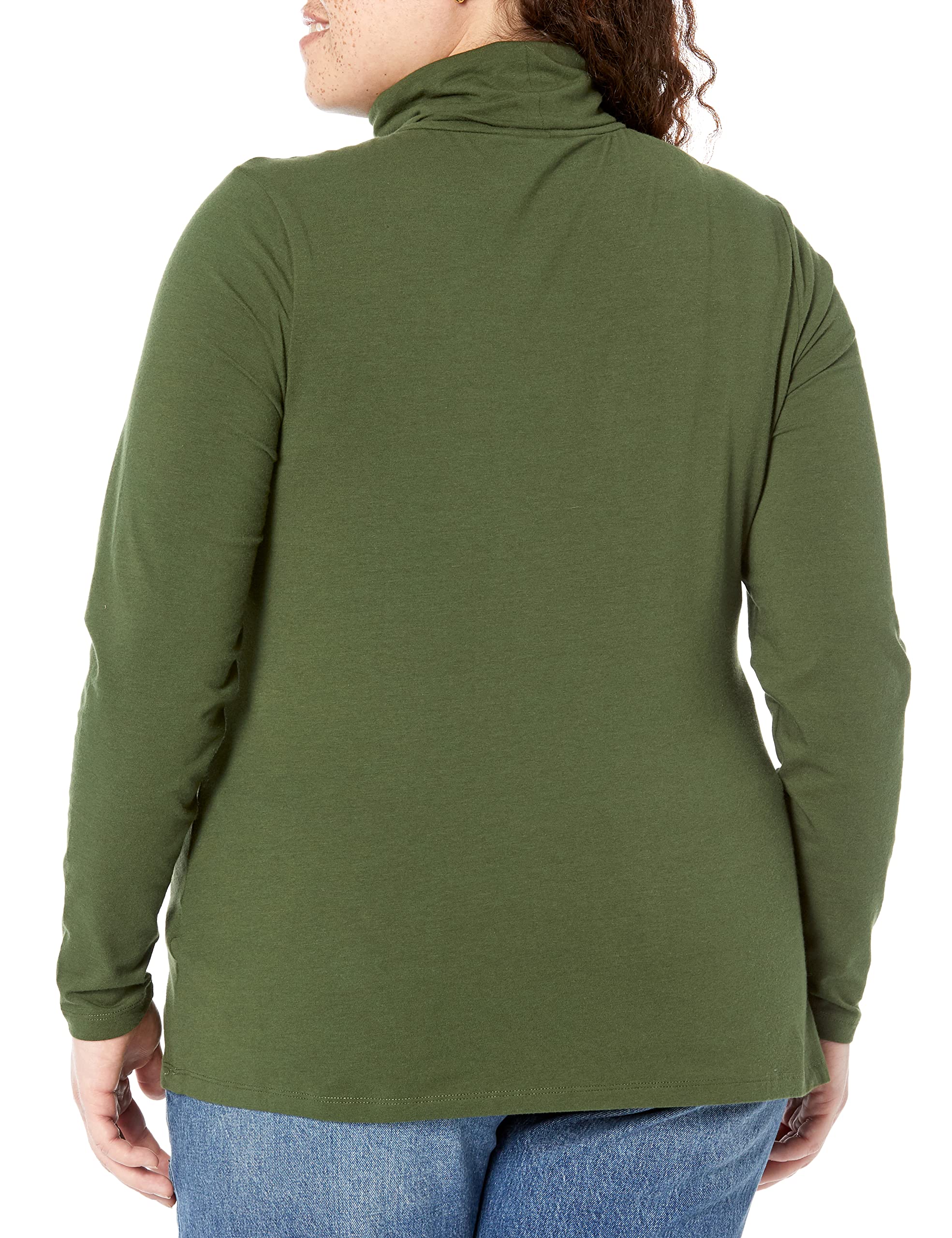 Amazon Essentials Women's Long-Sleeve Turtleneck (Available in Plus Size), Dark Olive, Medium