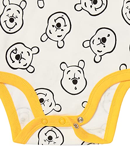 Amazon Essentials Disney | Marvel | Star Wars Unisex Babies' Long-Sleeve Bodysuits, Pack of 5, Winnie The Pooh Oh Bother, 0-3 Months