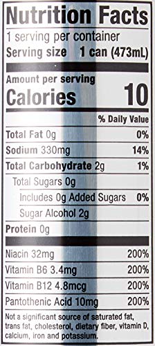 Amazon Brand - Solimo Red Energy Drink, Sugar Free, 16 fl oz (Pack of 12)