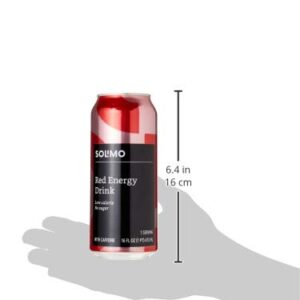 Amazon Brand - Solimo Red Energy Drink, Sugar Free, 16 fl oz (Pack of 12)