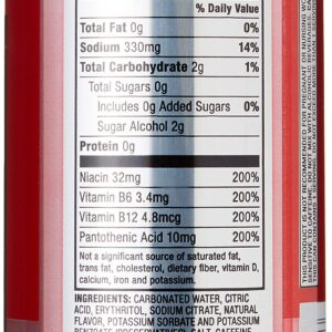 Amazon Brand - Solimo Red Energy Drink, Sugar Free, 16 fl oz (Pack of 12)