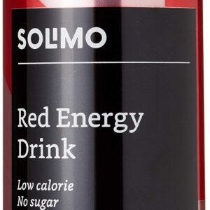 Amazon Brand - Solimo Red Energy Drink, Sugar Free, 16 fl oz (Pack of 12)