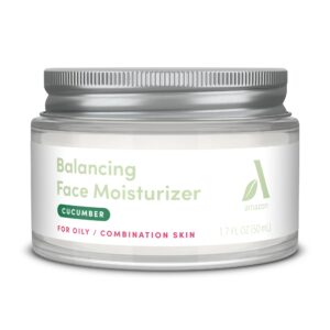 amazon aware balancing face moisturizer with licorice root extract & vitamin c, vegan, cucumber, dermatologist tested, oily to combination skin, 1.7 fl oz