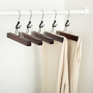 Amazon Basics Wooden Pants Hangers - Cherry, 10-Pack