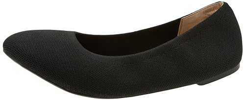 Amazon Essentials Women's Knit Ballet Flat, Black, 10