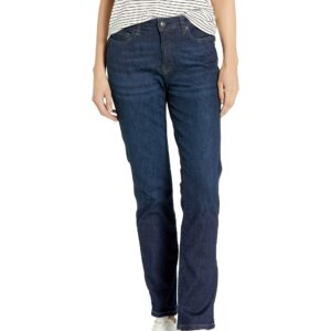 Amazon Essentials Women's Slim Straight Jean, Dark Wash, 10 Long