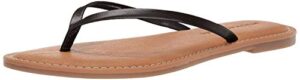 amazon essentials women's thong sandal, black, 10