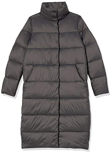 Amazon Essentials Women's Lightweight Water-Resistant Longer Length Cocoon Puffer Coat, Charcoal, Small