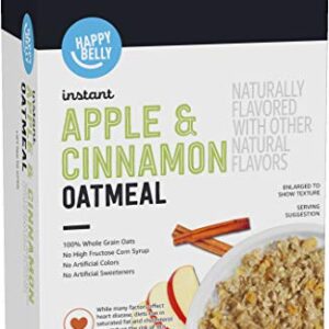 Amazon Brand - Happy Belly Instant Oatmeal, Apple & Cinnamon, 1.23 ounce (Pack of 10)