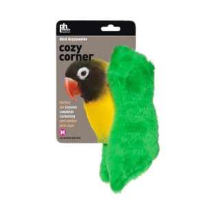 prevue pet cozy corner fleece bird blanket - medium (green)