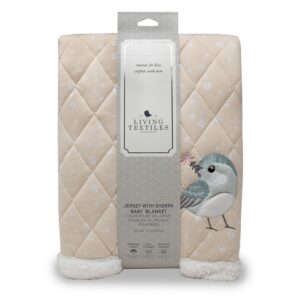 Living Textiles 100% Cotton Baby Stroller Blanket - Ava Birds | Ultra Soft, Lightweight, and Versatile Stroller, Swaddle and Receiving Blanket | On-The-Go Baby Essentials | Baby Gift Ideas