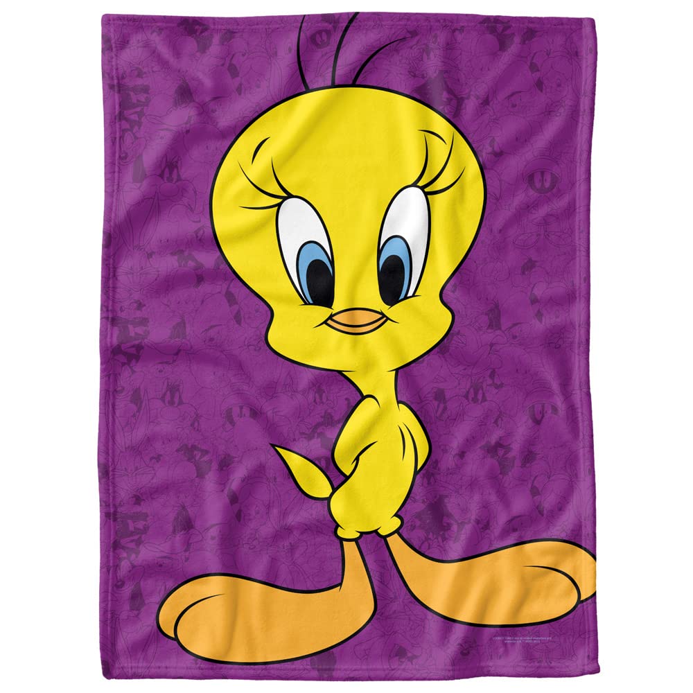 LOGOVISION Looney Tunes lightweight baby blanket, 30"X40", Tweety Bird Character Unisex for infants Girls & Boys