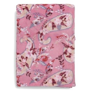 Vera Bradley Women's Fleece Plush Throw Blanket, Botanical Paisley Pink, 80 X 50