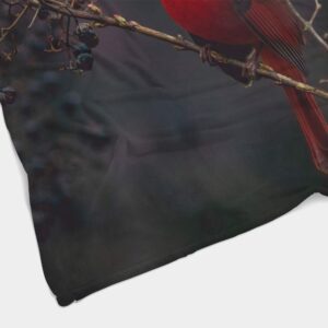 HGOD DESIGNS Red Bird Throw Blanket,Northern Cardinal Bird On The Tree Branch Soft Warm Decorative Throw Blanket for Bed Chair Couch Sofa 30"X40"