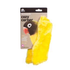 prevue pet cozy corner fleece bird blanket - medium (yellow)