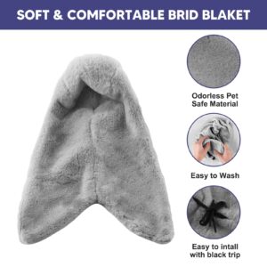 LOPERDEVE Bird Buddy Corner Fleece Bird Blanket Cozy Bird Bed Warmer Parrot House for Cage Hanging Hammock Toy for Greys Amazons Parakeet Cockatiel Conure Lovebirds Finch Canaries(M)